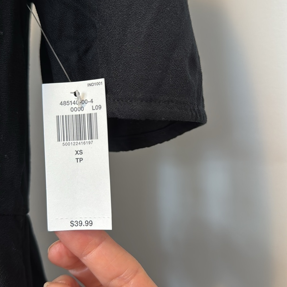 NWT Button-down Crepe Black Mini Dress - Picture 4 of 5